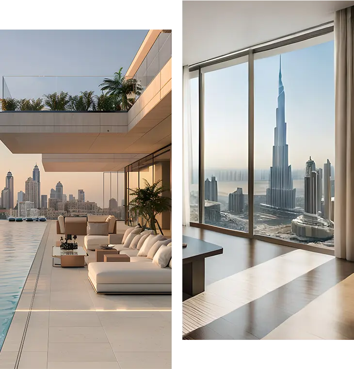 Dubai cityscape and real estate overview Dubai cityscape and real estate overview